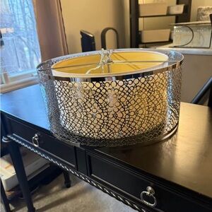 Modern Yellow and Silver Decorative Bowl